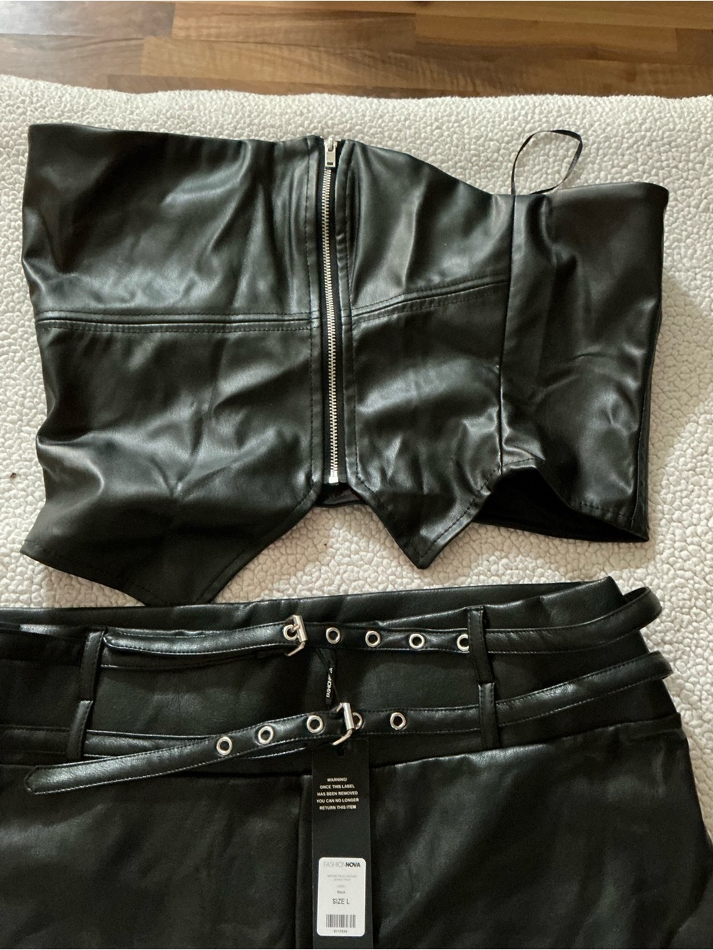Fashion Nova Black Faux Leather High-Waist Skinny Pants - Picture 7 of 7